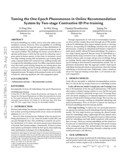 Taming the One-Epoch Phenomenon in Online Recommendation System by Two-stage Contrastive ID Pre-training