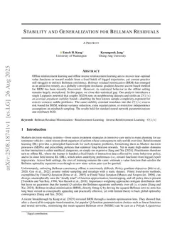 Stability and Generalization for Bellman Residuals