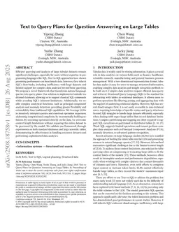 Text to Query Plans for Question Answering on Large Tables