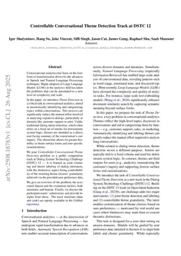 Controllable Conversational Theme Detection Track at DSTC 12