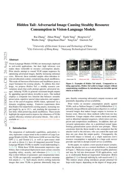 Hidden Tail: Adversarial Image Causing Stealthy Resource Consumption in Vision-Language Models