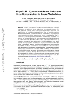 HyperTASR: Hypernetwork-Driven Task-Aware Scene Representations for Robust Manipulation