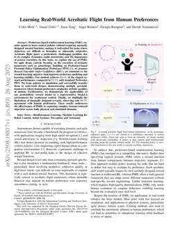 Learning Real-World Acrobatic Flight from Human Preferences