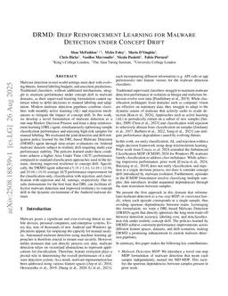 DRMD: Deep Reinforcement Learning for Malware Detection under Concept Drift