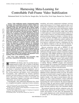 Harnessing Meta-Learning for Controllable Full-Frame Video Stabilization
