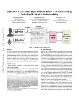 DESAMO: A Device for Elder-Friendly Smart Homes Powered by Embedded LLM with Audio Modality