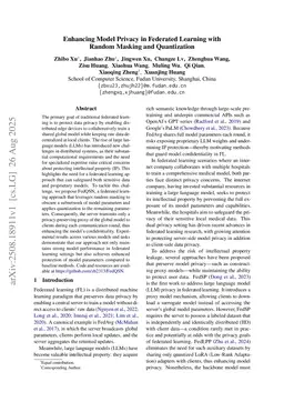 Enhancing Model Privacy in Federated Learning with Random Masking and Quantization