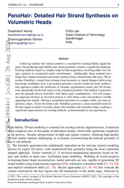 PanoHair: Detailed Hair Strand Synthesis on Volumetric Heads