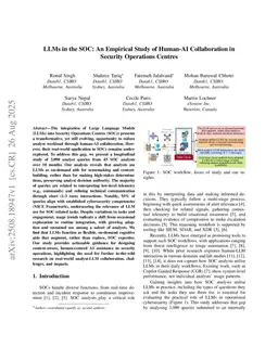 LLMs in the SOC: An Empirical Study of Human-AI Collaboration in Security Operations Centres