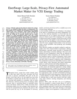 EnerSwap: Large-Scale, Privacy-First Automated Market Maker for V2G Energy Trading