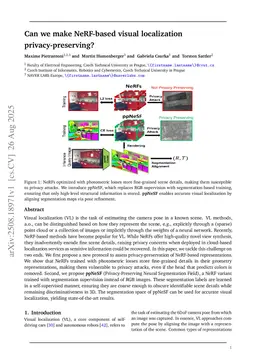 Can we make NeRF-based visual localization privacy-preserving?
