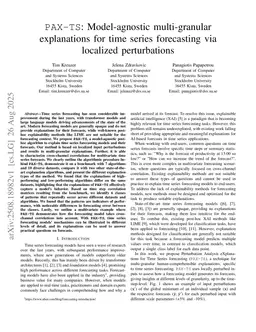 PAX-TS: Model-agnostic multi-granular explanations for time series forecasting via localized perturbations