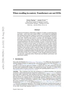 Revisiting associative recall in modern recurrent models