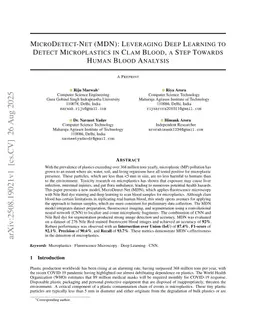 MicroDetect-Net (MDN): Leveraging Deep Learning to Detect Microplastics in Clam Blood, a Step Towards Human Blood Analysis