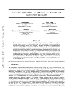 Tackling Federated Unlearning as a Parameter Estimation Problem