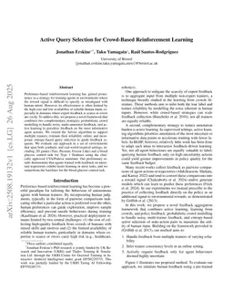 Active Query Selection for Crowd-Based Reinforcement Learning