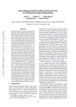 Demystifying Scientific Problem-Solving in LLMs by Probing Knowledge and Reasoning