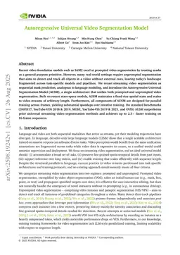 Autoregressive Universal Video Segmentation Model