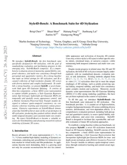 Style4D-Bench: A Benchmark Suite for 4D Stylization