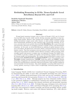 Rethinking Reasoning in LLMs: Neuro-Symbolic Local RetoMaton Beyond ICL and CoT
