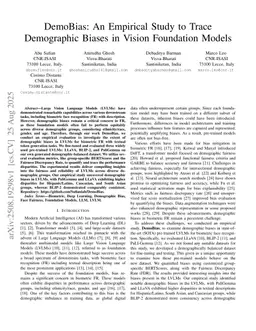 DemoBias: An Empirical Study to Trace Demographic Biases in Vision Foundation Models