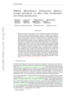 MIDAS: Multimodal Interactive Digital-humAn Synthesis via Real-time Autoregressive Video Generation