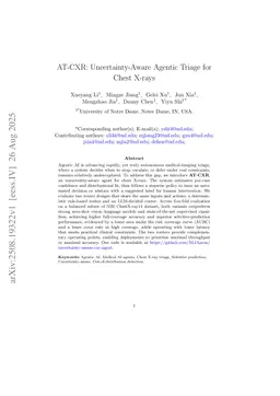 AT-CXR: Uncertainty-Aware Agentic Triage for Chest X-rays