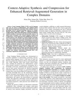 Context-Adaptive Synthesis and Compression for Enhanced Retrieval-Augmented Generation in Complex Domains
