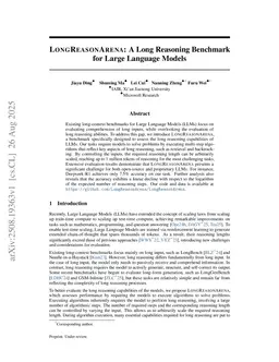 LongReasonArena: A Long Reasoning Benchmark for Large Language Models