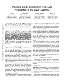 Database Entity Recognition with Data Augmentation and Deep Learning