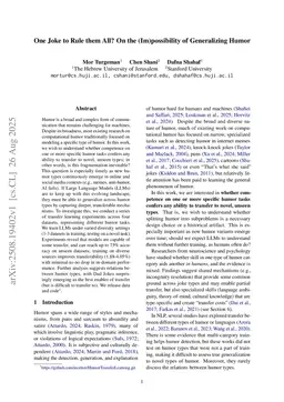 One Joke to Rule them All? On the (Im)possibility of Generalizing Humor