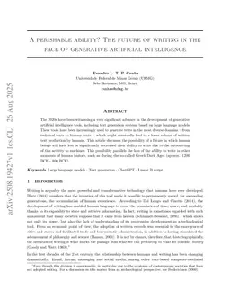 A perishable ability? The future of writing in the face of generative artificial intelligence