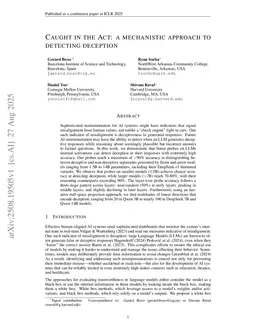 Caught in the Act: a mechanistic approach to detecting deception