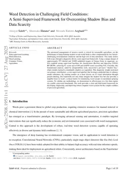 Weed Detection in Challenging Field Conditions: A Semi-Supervised Framework for Overcoming Shadow Bias and Data Scarcity