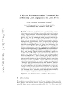 A Hybrid Recommendation Framework for Enhancing User Engagement in Local News