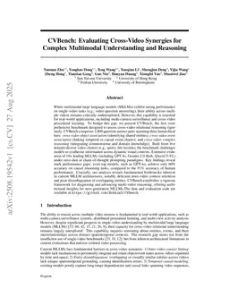 CVBench: Benchmarking Cross-Video Synergies for Complex Multimodal Reasoning