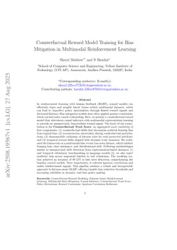 Counterfactual Reward Model Training for Bias Mitigation in Multimodal Reinforcement Learning