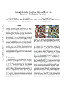 Guiding Noisy Label Conditional Diffusion Models with Score-based Discriminator Correction