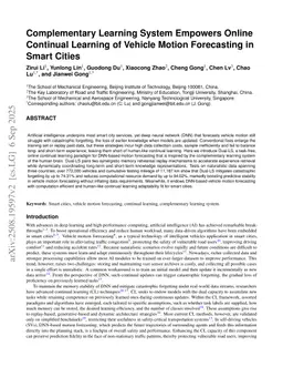 Complementary Learning System Empowers Online Continual Learning of Vehicle Motion Forecasting in Smart Cities