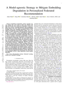 A Model-agnostic Strategy to Mitigate Embedding Degradation in Personalized Federated Recommendation