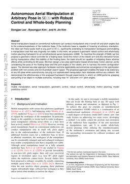 Autonomous Aerial Manipulation at Arbitrary Pose in SE(3) with Robust Control and Whole-body Planning