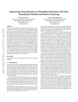 Improving Generalization in Deepfake Detection with Face Foundation Models and Metric Learning
