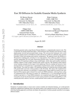 Fast 3D Diffusion for Scalable Granular Media Synthesis