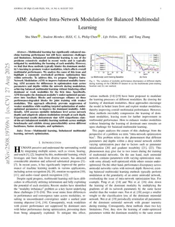AIM: Adaptive Intra-Network Modulation for Balanced Multimodal Learning