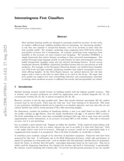 Interestingness First Classifiers