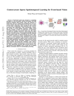 Context-aware Sparse Spatiotemporal Learning for Event-based Vision