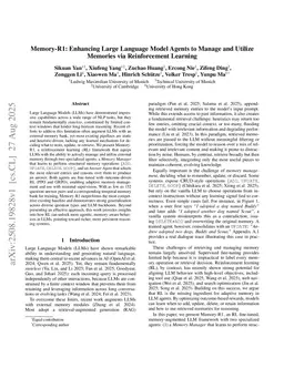 Memory-R1: Enhancing Large Language Model Agents to Manage and Utilize Memories via Reinforcement Learning