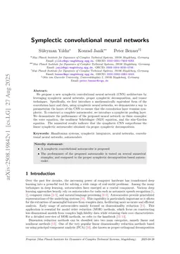 Symplectic convolutional neural networks
