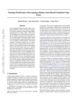 Tracking World States with Language Models: State-Based Evaluation Using Chess