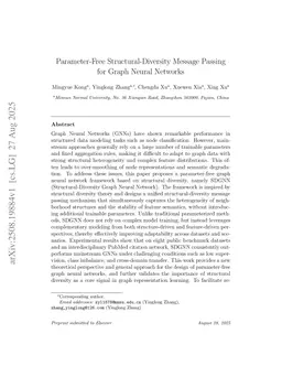 Parameter-Free Structural-Diversity Message Passing for Graph Neural Networks
